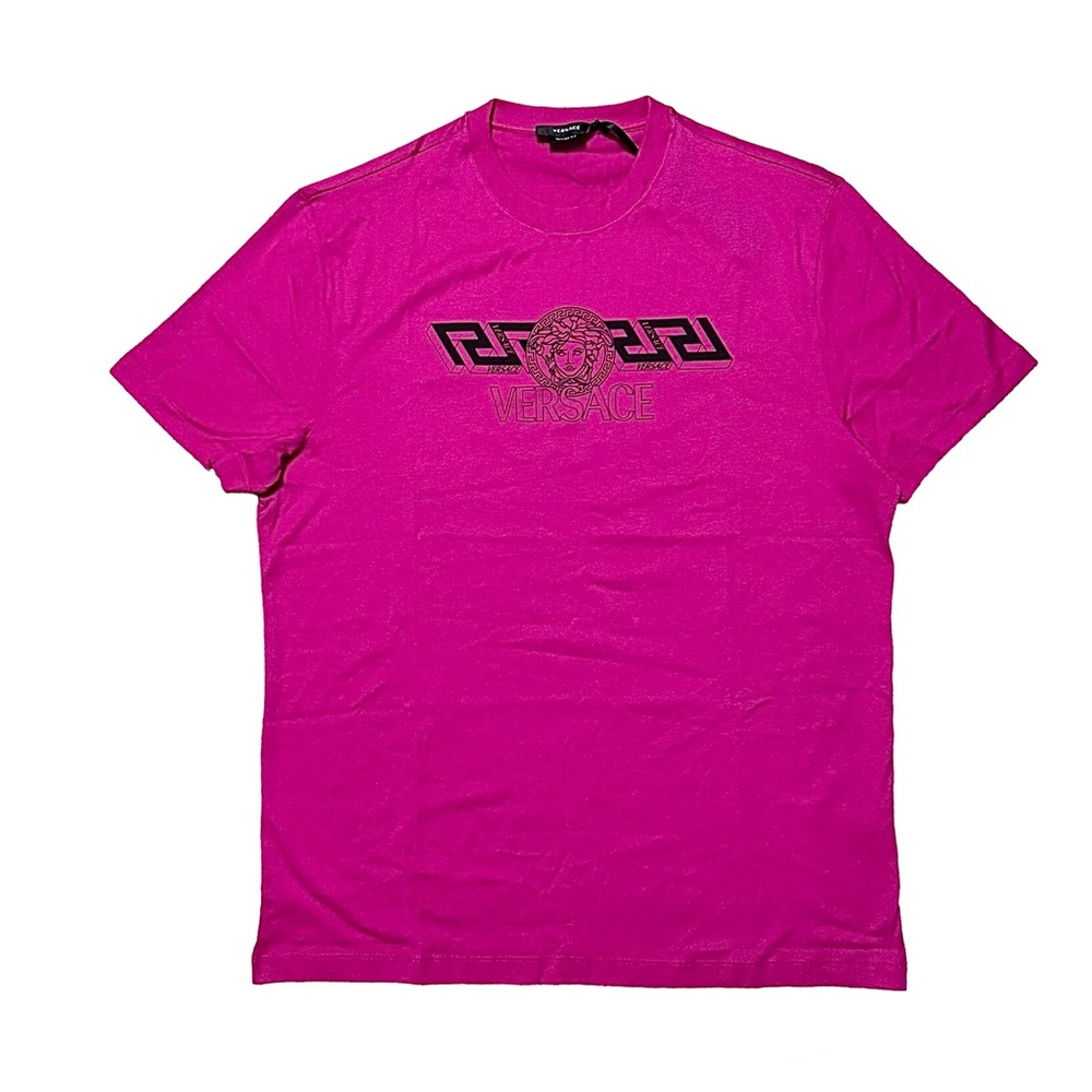 New Versace Logo Medusa Graphic T-shirt Size XXL Fuchsia
